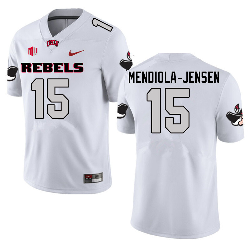 Men #15 Kilinahe Mendiola-Jensen UNLV Rebels College Football Jerseys Sale-White - Click Image to Close